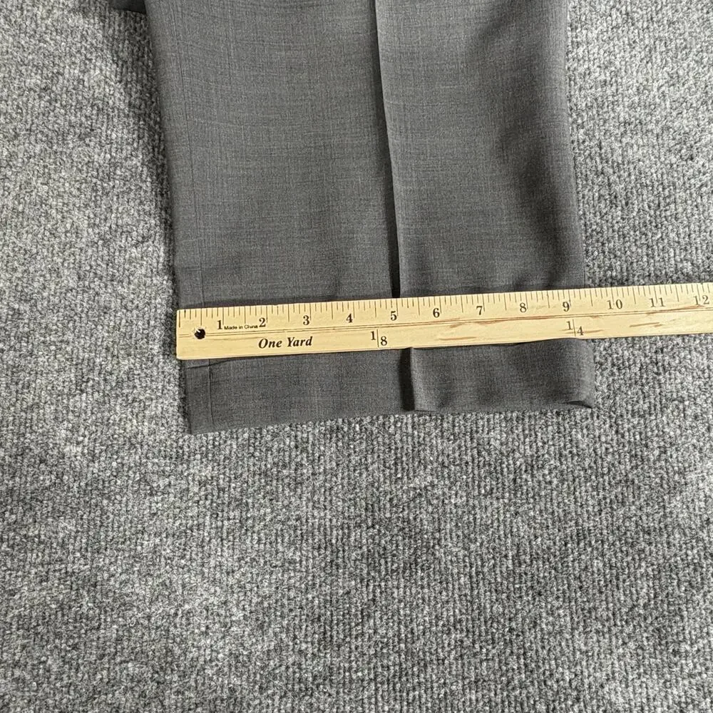 Jos A Bank Pants Mens 41 Long Gray 100% Wool Dress Pleated Front Slacks